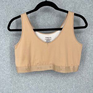 TomboyX V Neck Compression Binder Top Bra Size 3X Chai Tan Neutral Casual